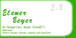 elemer beyer business card